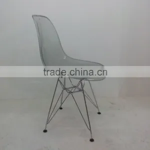 Wholesale PC Plastic Chair With Steel Legs Plastic Chair for Sale HYX-601A thumbnail-2