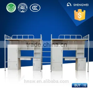 2016 High Quality Dormitory Bunk Bed Metal Bunk Bed With Desk thumbnail-1