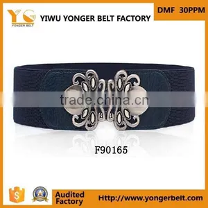Fashion Black Wide Lady Coat Decoration OEM Women Elastic Belt thumbnail-3