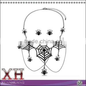 Rhinestone Spider Earrings and Necklace Set Spider Jewelry thumbnail-1