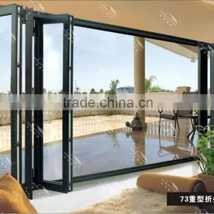 Valenmis Tempered Glassdoor,aluminum Frame Folding Door/Double Glazing Aluminium Bifold Door thumbnail-1