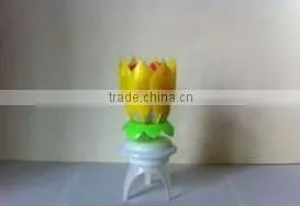 Happy Birthday Flower Candle With Music/Double-deck Rotating Lotus Candle for Birthday thumbnail-1
