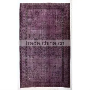 Handmade Purple Over-dyed Rug (9 x 6 Feet) thumbnail-1