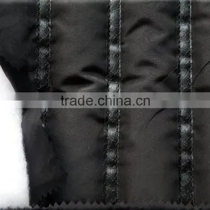 Stripe Polyester Embroidered Quilted Fabric for Coats thumbnail-1