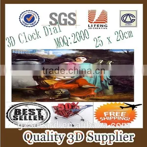 Guangzhou Lifeng China 12" Round Quartz Wall Plastic 3d Picture Clock Dials thumbnail-1