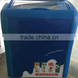 158L Smaller Curved Glass Door Freezer SD-158 Soft Ice Cream Machine, Ice Cream Freezer Curved Sliding Glass Door Commercial thumbnail-6