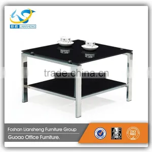 Modern Design Stainless Steel Tempered Glass Top Tea Table GDJ002 thumbnail-3