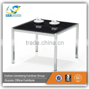 Cheap and Nice Design Glass Tea Table With Stainless Steel Frame GDJ001 thumbnail-2