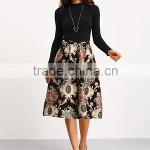 2016 Fall and Winter Vintage Floral Latest Long Skirt Design thumbnail-2