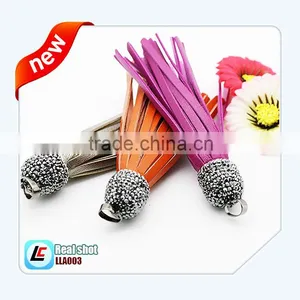 Womens Leather Tassel Pendant Handmade Genuine Cow Leather Tassel for Shoe and Bag Decoration thumbnail-1