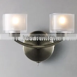 Dongguan Eastern Lighting Factory Brushed Nickel Finish Hotel Glass Bed Lamp W30012 thumbnail-1