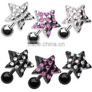 Star Tragus Cartilage Earring CZ Body Piercing Jewelry thumbnail-1