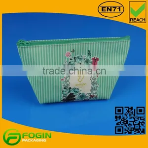Green Custom Zipper Bag Cosmetic thumbnail-1