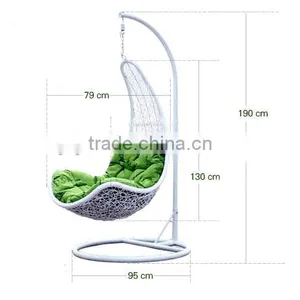 Indoor White Rattan Swing Chair for Living Room (YPS086) thumbnail-3