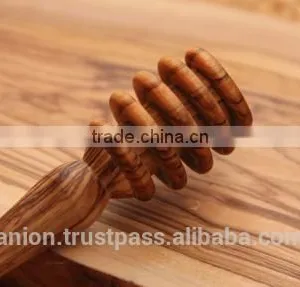 Olive Wood Carved Honey Spoon thumbnail-1