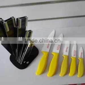 5pcs Ceramic Kithcen Knife Set, Ceramic Blade With ABS Soft Touch Handle in Acrylic Stand thumbnail-2