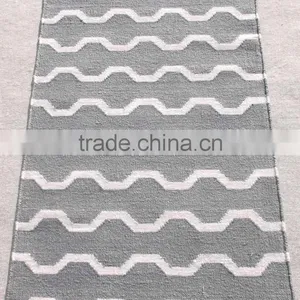 Zig Zag Wave Design Flat Weave Hemp and Wool Dhurrie Rugs thumbnail-1