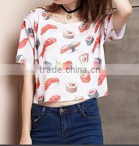 Custom Fashion Short Sleeve T-shirt for Women China Supplier/summer Tops thumbnail-1