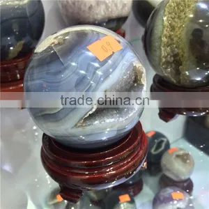 Natural Agate Geode Amethyst Geode Sphere Smile Crystal Ball thumbnail-5