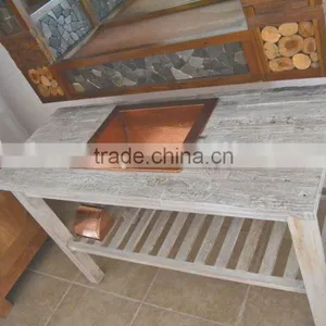 Copper and Wood Washstand thumbnail-1