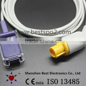 GE Hellige SpO2 Adapter Cable, 10pin>>DB9, 3m, Nellcor Oximax Tech thumbnail-1
