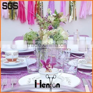 Wholesale Custom White Table Clothes Wedding Sequin thumbnail-3
