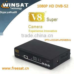 Twin Tuner DVB-S/S2 1080p hd Digital Satellite Receiver V8 Super Free to Air Set Top Box Support Biss Key Cccam Youporn Powervu thumbnail-1