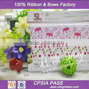 Wholesale Sling Christmas Printed Ribbon Packing on Paper Card thumbnail-1