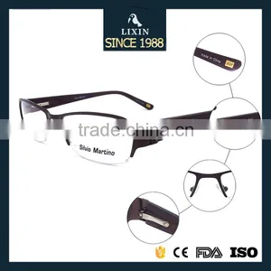 Luxury Brand New Design Metal Half-Rim Glasses Frame Rhinestone Women Black/Gray/Brown/Silver Frame Wide Temple SM4025 thumbnail-4