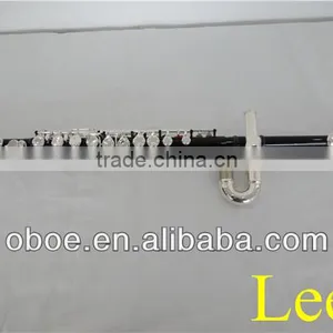 Woodwind Musical Instrument Cupronickel Body C Tone Nickel Plated 16 Closed Holes Colorful Black Flute--4101 thumbnail-1