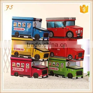 Car Style Printing Child Toy Storage Box thumbnail-1