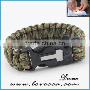 Custom Flint And Firestarter Military Braided Paracord Bracelet With Logo thumbnail-6