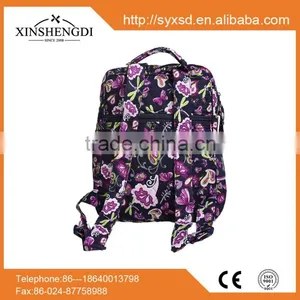 2016 Wholesale Cotton Beautiful Quilted Fashion Zipper Outdoor Backpack thumbnail-3