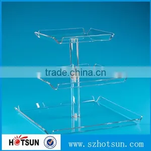 Crystal Acrylic Wedding Cake Stand Decoration , 3 Tiers Acrylic Cake Stand for Party thumbnail-2