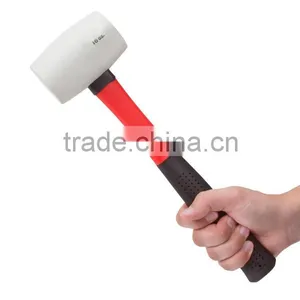 Plastic Mallet, Fiberglass Handle White Rubber Mallet, 16-Ounce thumbnail-2