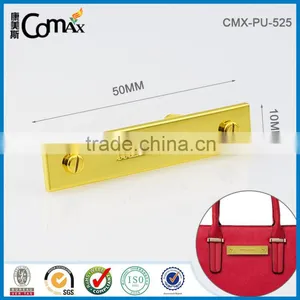 Fashion Screw Decorative Gold Metal Bag Engaved Logo Label Tag thumbnail-1