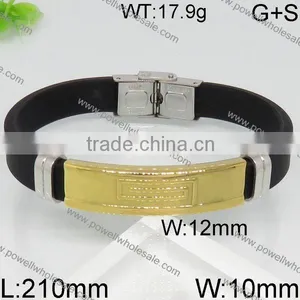 Fashion Latest Black Men's Gold Bracelet thumbnail-2