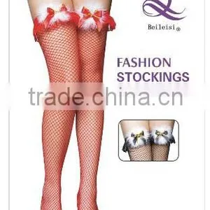 Hot Red Fishnet Christmas Sexy Stockings thumbnail-1
