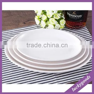 Blank Round Melamine Plate White Dinner Plate Flat Plate for Hotel thumbnail-1