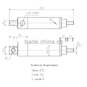 Rod 6mm Bore 20mm Mini Pneumatic Cylinder thumbnail-5