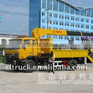 Dongfeng 20 Tons Flatbed Truck With Crane for Sale thumbnail-1