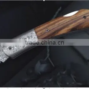 Damascus Folding Knife With Carbon Fiber Handle thumbnail-1