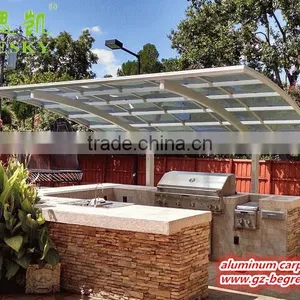 White Polycarbonate Roof Sheet Two Car Metal Frame Aluminum Car Wash Shelter for Car Packing thumbnail-2
