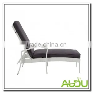 Audu White Los Angeles Garden Wicker Rattan Sun Lounger thumbnail-5