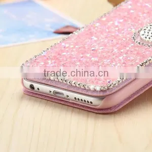 Full Diamond Flip Leather Phone Case for IPhone7, PU Card Slot Leather Back Cover for IPhone 7 Plus thumbnail-6