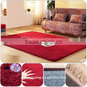 OEM Rugs for Living Room Polyester Shaggy Red Flooring Carpet thumbnail-1