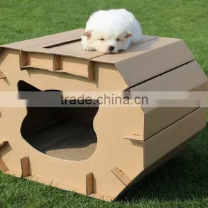 2017 Newest Eco-friendly Paper Material Pet House ,easy Taking and Outdoor Travelling Best Choose thumbnail-1