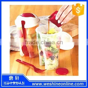 Wholesale Plastic Portable Salad Shaker Cups With Forks thumbnail-1
