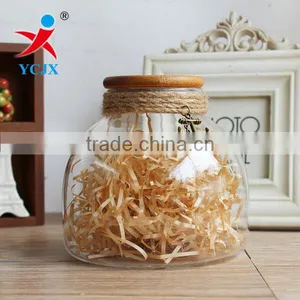 WHOLESALE CLEAR BOROSILICATE GLASS DECO JAR WITH LID thumbnail-1