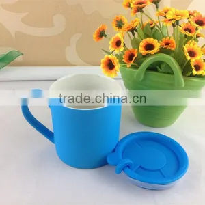 Ceramic Coffee Cup With Airtight Plastic Cover thumbnail-1